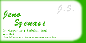 jeno szenasi business card